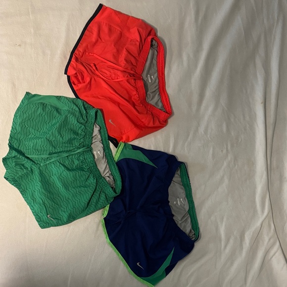 Nike Women's Athletic Shorts - 3 Pairs Size Small - Red, Green, Blue. Like new! - Picture 1 of 5
